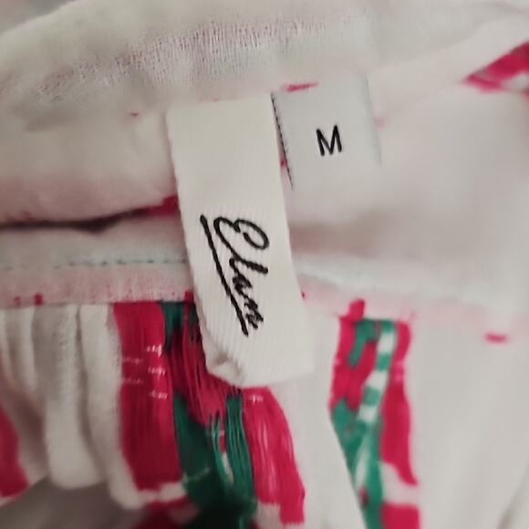 Elan Bohemian White with Embroidered Pink Design V-Neck Bell Sleeve Dress Sz M - Picture 7 of 7